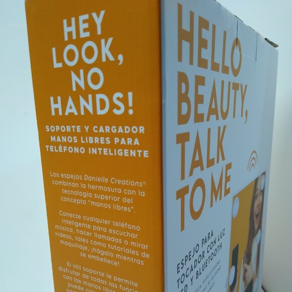 Danielle Creations Bluetooth L.E.D. Vanity Mirror Wireless Charging Hands Free - Picture 5 of 8